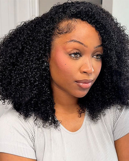 Afro Curly Drawstrings Wig Real Hairline Invisi Fit Strap Flip Over Wig junoda