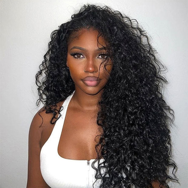 Drawstring Wig Water Wave Invisible Hairline Beginner Friendly junoda