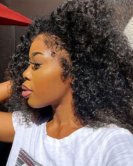 Afro Curly Drawstrings Wig Real Hairline Invisi Fit Strap Flip Over Wig junoda