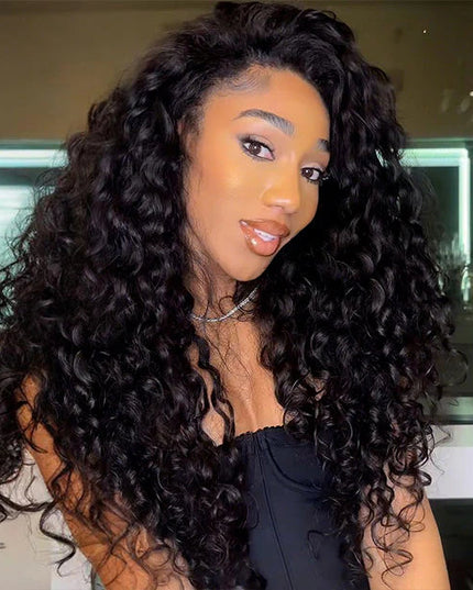 Drawstring Wig Water Wave Invisible Hairline Beginner Friendly junoda