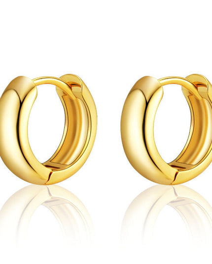 Women's Versatile And Simple Plain Hoop Earrings