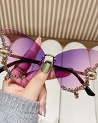 Purple at the top and pink at the bottom