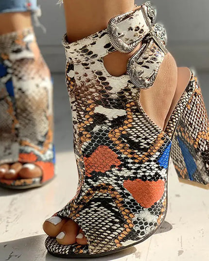 Large Women's Sandals with High Thick Heels