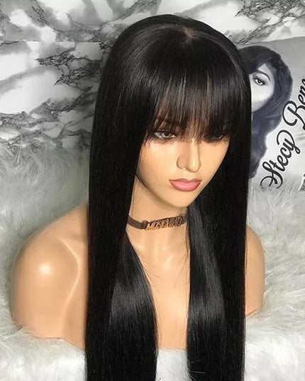 Junoda Hair Straight Human Hair Wigs With Bangs Brazilian Remy Hair For Women junoda