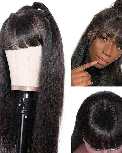 Junoda Hair Straight Human Hair Wigs With Bangs Brazilian Remy Hair For Women junoda