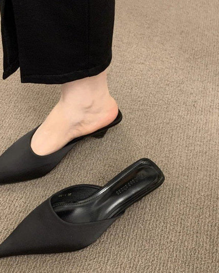 Women's Low Heel Square Toe Back Empty Shaped Sandals