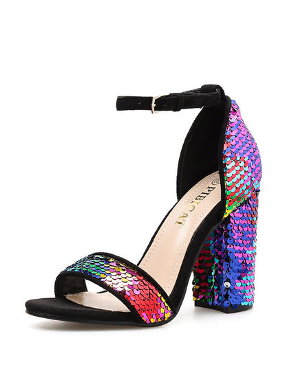 Colored sequins with sandals