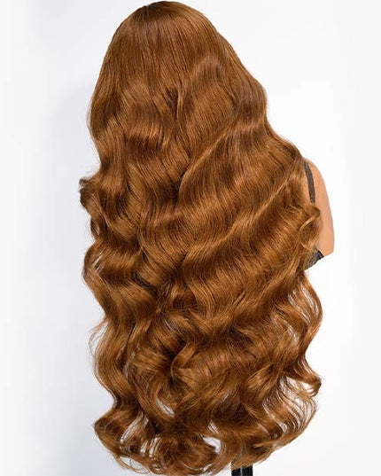 Caramel Brown Loose Body Wave Lace Frontal Wig Glueless Wig junoda