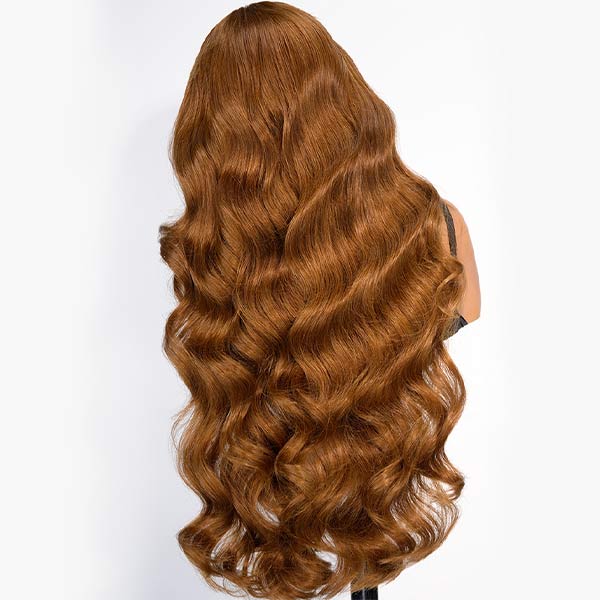 Caramel Brown Loose Body Wave Lace Frontal Wig Glueless Wig junoda