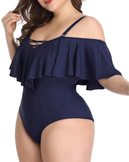 Ruffled plus size slimming bikini