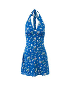 S / Blue Background Floral