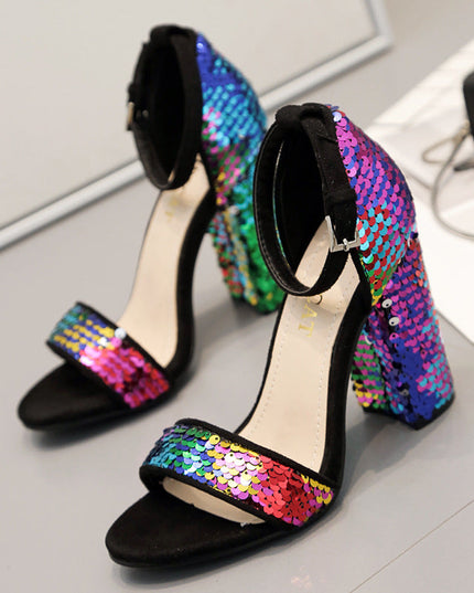 Colored sequins with sandals