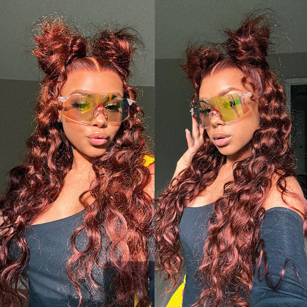 Auburn Color Body Wave Lace Front Wig Red Brown Medium Length Hairstyles Trends junoda
