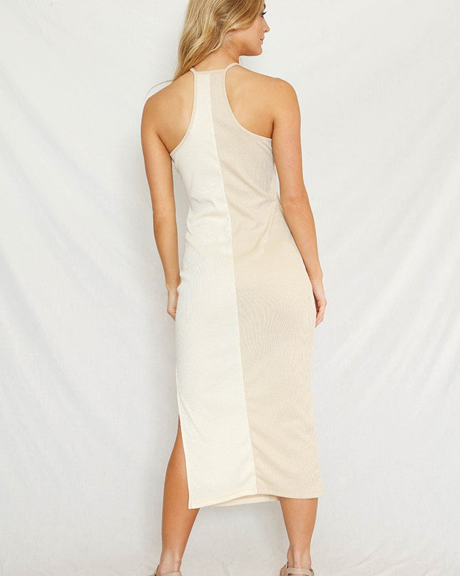 Color Block Halter Dress