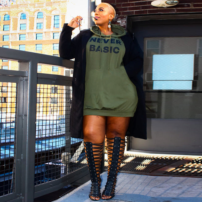 Women Plus Size Hoodie Dress