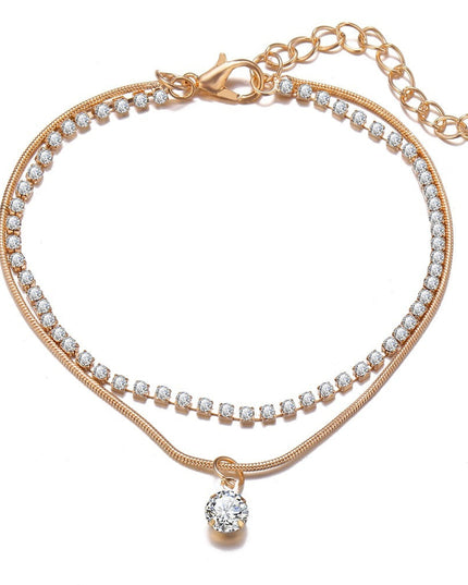 Bohemian Beads Anklets for Women Boho Cubic Zirconia Anklet Ankle Bracelet on Leg Anklet Jewellery