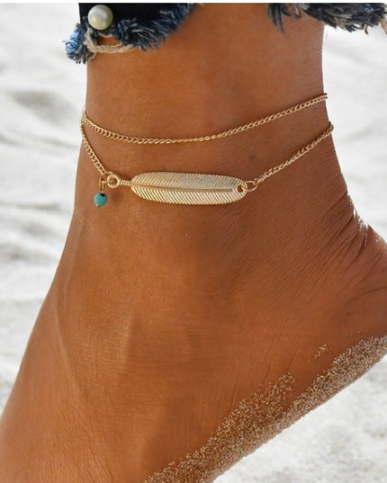 Bohemian Beads Anklets for Women Boho Cubic Zirconia Anklet Ankle Bracelet on Leg Anklet Jewellery