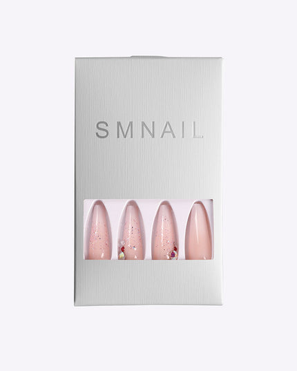 Boxed Ballet Gradient Fake Nails Manicure Wearing Nail Trapezoid Nail Patches Manicure Smashed Diamond Powder
