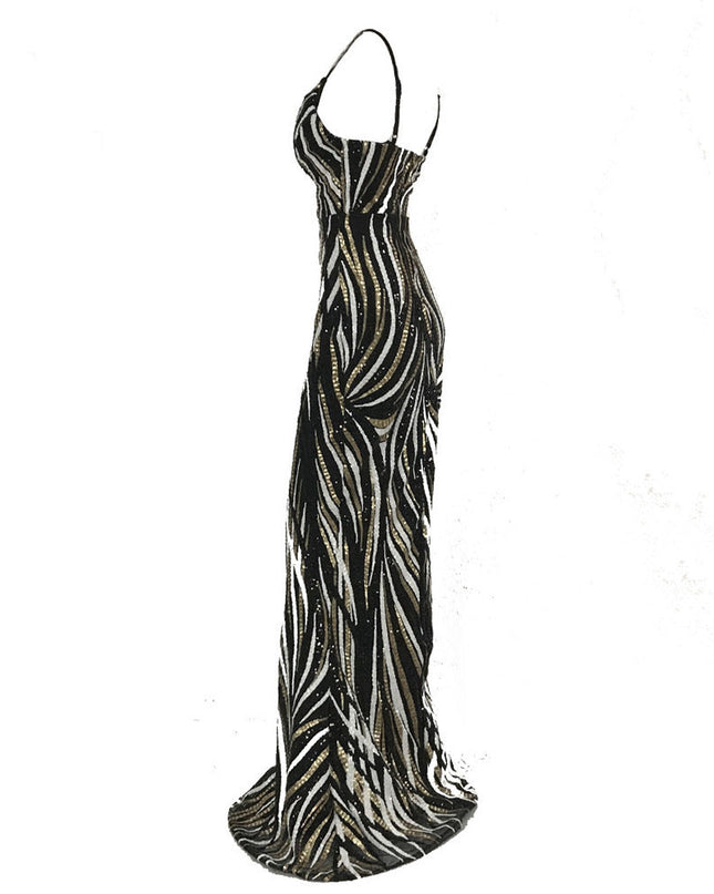 Sling Strapless Back Sequined Mermaid Evening Dress See size chart under “more details”