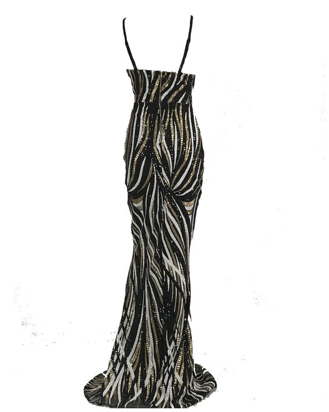 Sling Strapless Back Sequined Mermaid Evening Dress See size chart under “more details”
