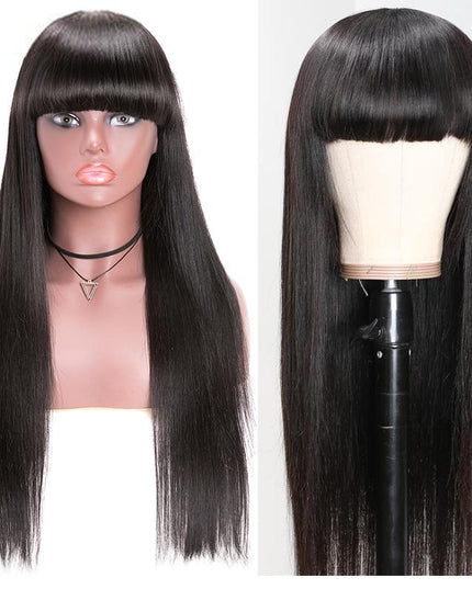 Junoda Hair Straight Human Hair Wigs With Bangs Brazilian Remy Hair For Women junoda