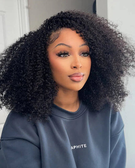Afro Curly Drawstrings Wig Real Hairline Invisi Fit Strap Flip Over Wig junoda