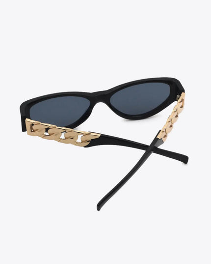 Chain Detail Cat Eye Sunglasses – UV400 Fashion Shades