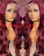 Wine Red / 12 Inches / 200 Density|13x4 HD