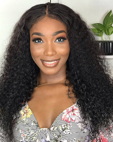 Kailah Shenyce Recommend Junoda Water Wave Kinky Edges Type 4C Curly Hairline Realistic Human Hair Wigs junoda