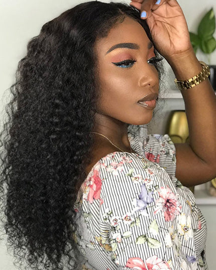 Kailah Shenyce Recommend Junoda Water Wave Kinky Edges Type 4C Curly Hairline Realistic Human Hair Wigs junoda