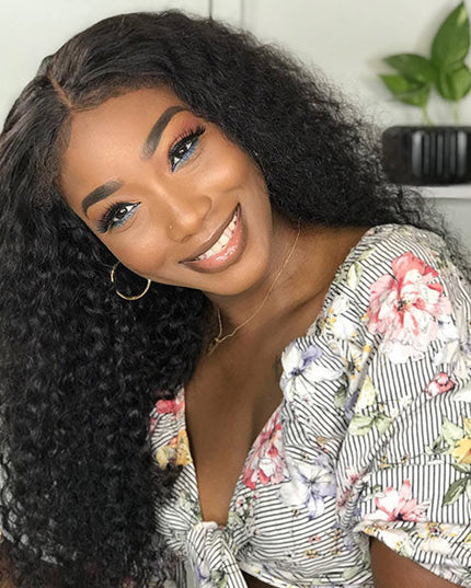 Kailah Shenyce Recommend Junoda Water Wave Kinky Edges Type 4C Curly Hairline Realistic Human Hair Wigs junoda