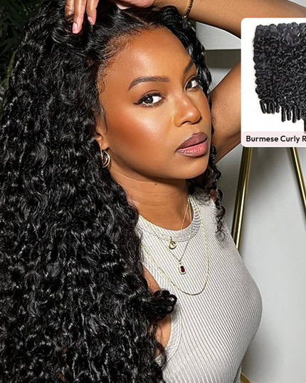 Junoda Burmese Curly Wave 5x5 Human Hair Lace Front Wigs With 200% Density Wear Go Wig Natural Hairline junoda