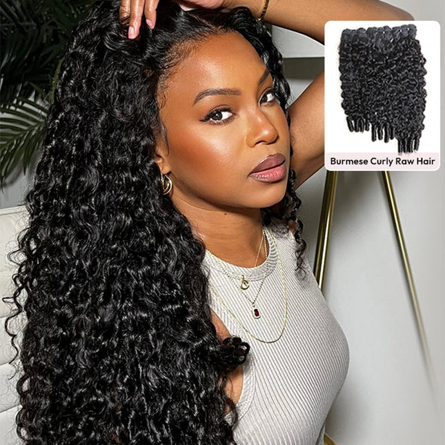 Junoda Burmese Curly Wave 5x5 Human Hair Lace Front Wigs With 200% Density Wear Go Wig Natural Hairline junoda
