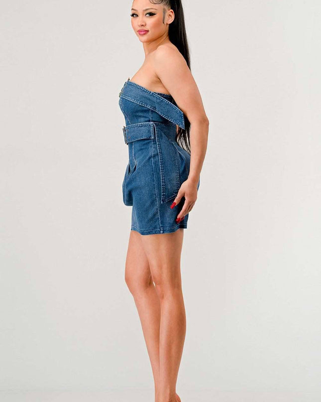 Buckle up denim delight dress