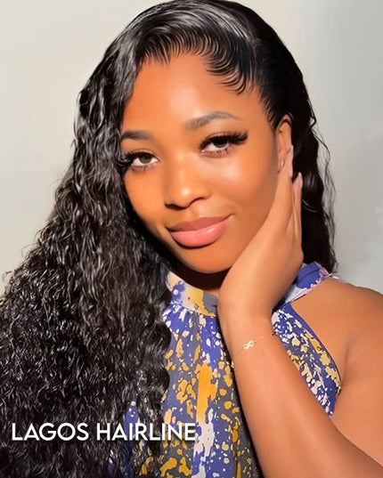 Lagos Hairline Water Wave Wig Human Hair 13x4 Glueless Lace Front Wig junoda