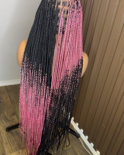 Cross braids dark pink