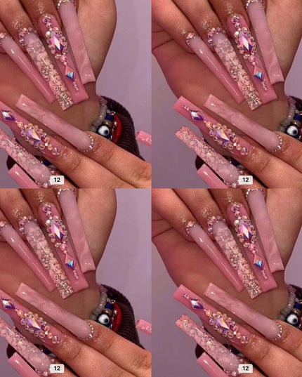 Natural tone long press on nails