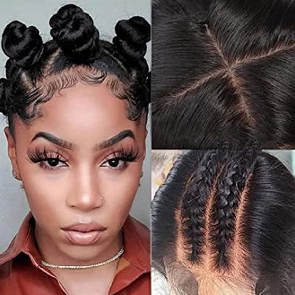 Junoda Silky Straight Invisible Adjustable Strap 360 Transparent Lace Frontal Bleached Knots Lace Wig junoda