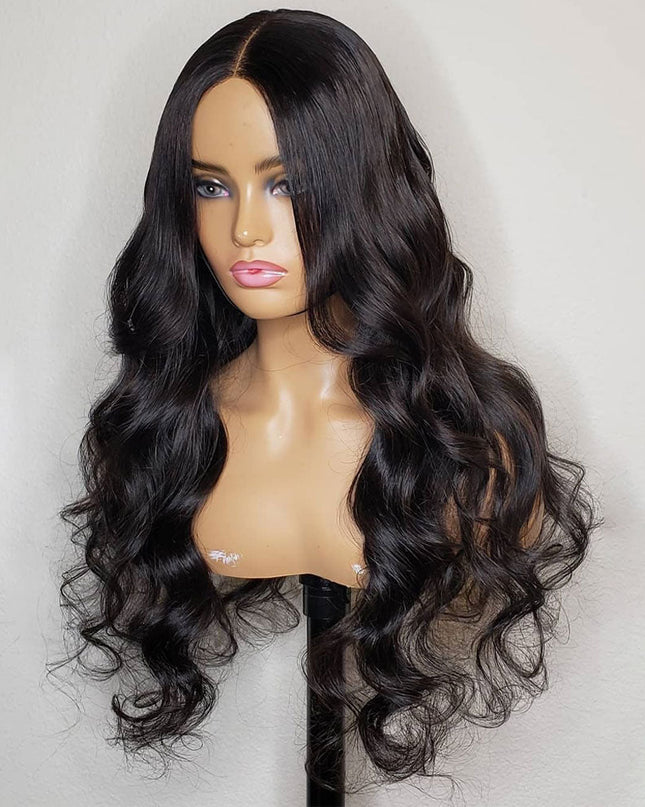 Body Wave 4x4 Lace Closure Wigs Peruvian Hair Natural Hairline junoda