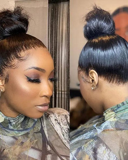 Junoda Silky Straight Invisible Adjustable Strap 360 Transparent Lace Frontal Bleached Knots Lace Wig junoda