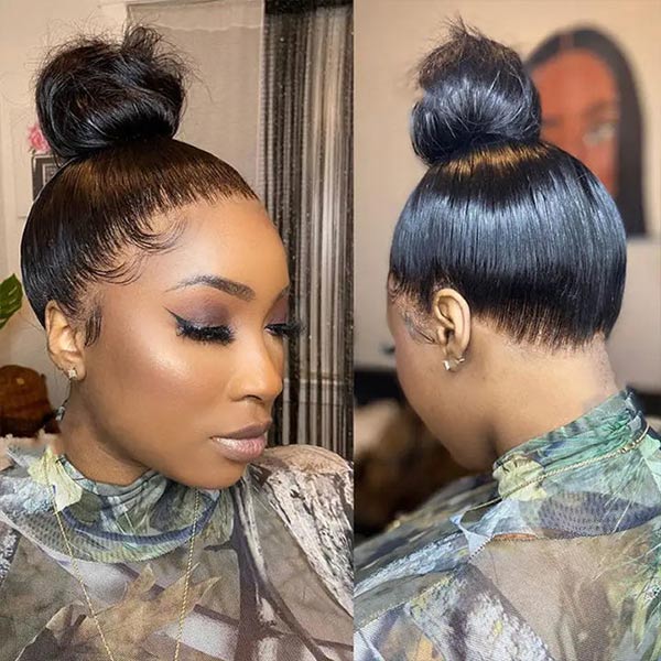 Junoda Silky Straight Invisible Adjustable Strap 360 Transparent Lace Frontal Bleached Knots Lace Wig junoda