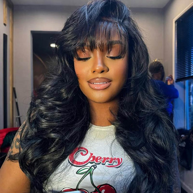 Side Part Loose Body Wave Drawstring Wig Human Hair With Drawstring For Black Women junoda