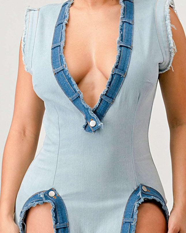 Denim Trip Pullover Dress