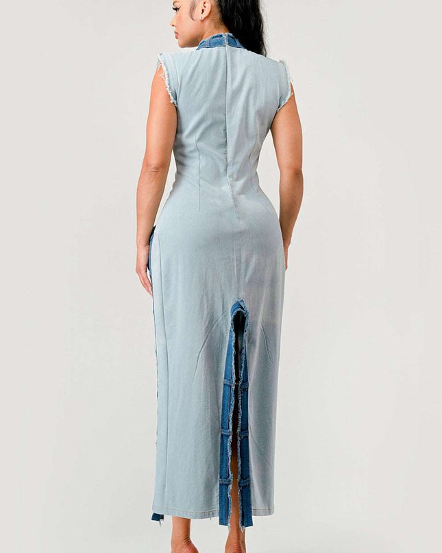 Denim Trip Pullover Dress