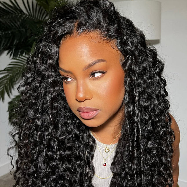 Junoda Burmese Curly Wave 5x5 Human Hair Lace Front Wigs With 200% Density Wear Go Wig Natural Hairline junoda