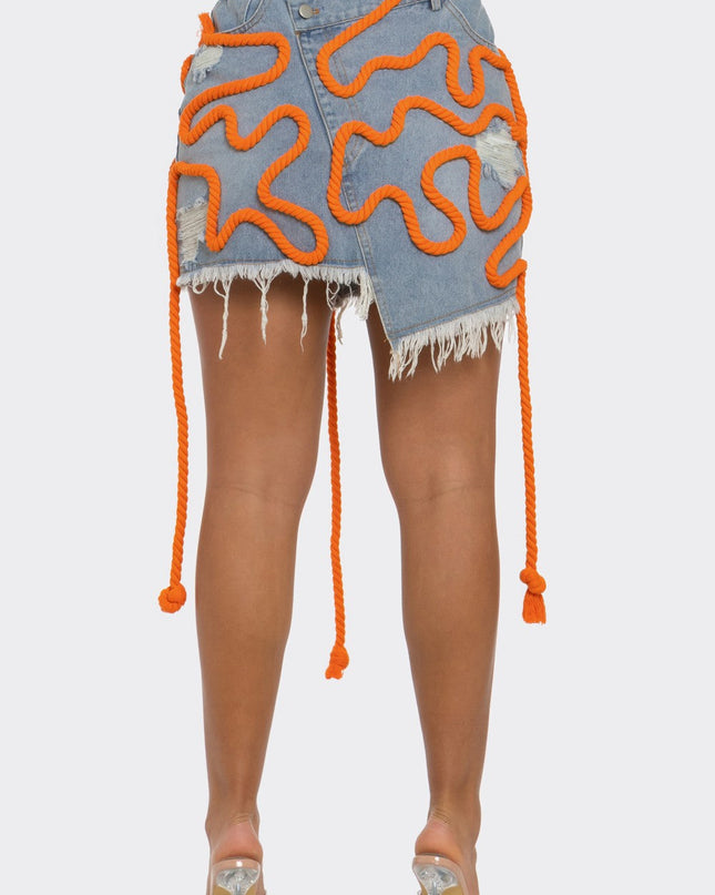 Tangerine Trace Denim Skirt