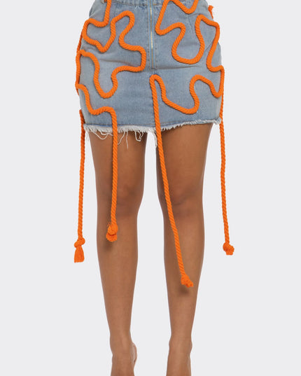 Tangerine Trace Denim Skirt