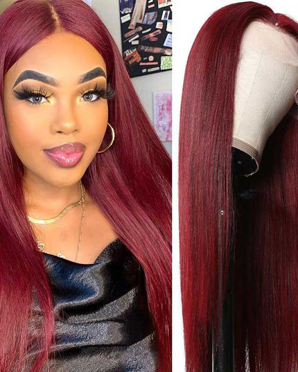 Junoda Hair 99J 4x4 Lace Front Wig Brazilian Human Hair Wig Fast Shipping junoda