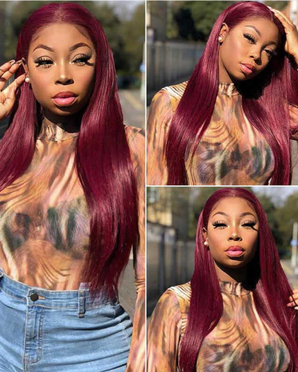 Junoda Hair 99J 4x4 Lace Front Wig Brazilian Human Hair Wig Fast Shipping junoda