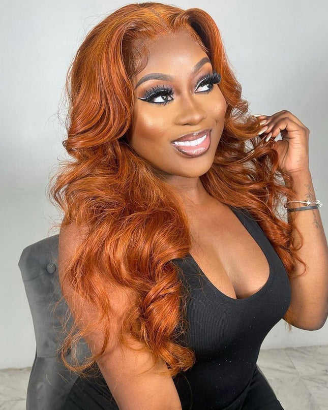 Genger Brown Body Wave Wig Lace Front Wig Flash Sale junoda